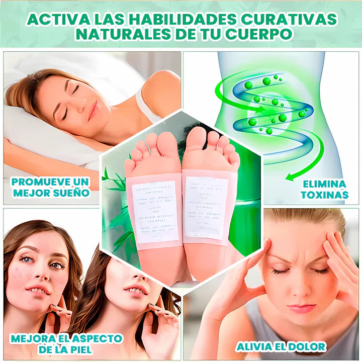 Parches Desintoxicantes Kinoki® Limpia tu cuerpo naturalmente mientras duermes 😴🦶🌿