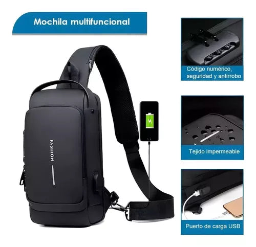BOLSO MANOS LIBRES ANTIRROBO IMPERMEABLE