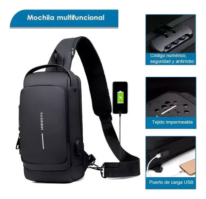BOLSO MANOS LIBRES ANTIRROBO IMPERMEABLE