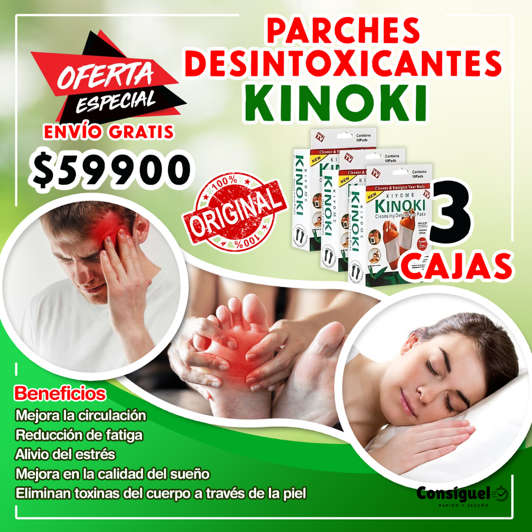 Parches Desintoxicantes Kinoki® Limpia tu cuerpo naturalmente mientras duermes 😴🦶🌿